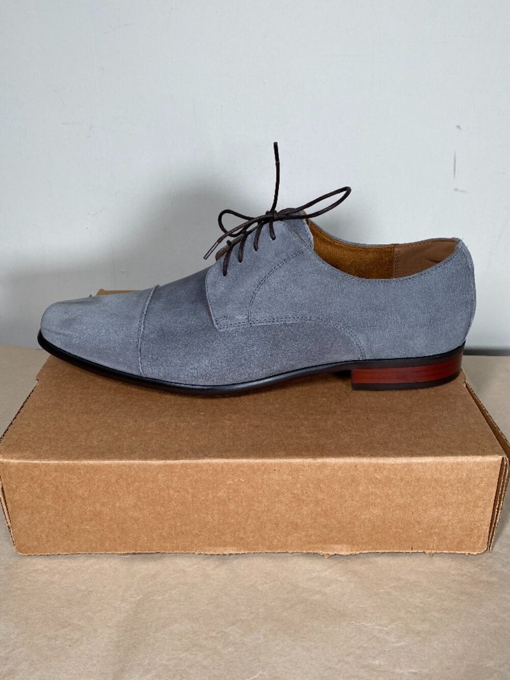 Florsheim Angelo Cap-Toe Oxford Dress Shoes Men's 11.5D Grey Suede - Picture 7 of 16